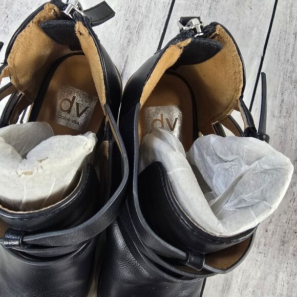 DV by Dolce Vita Black Ankle Boots with Buckle Straps - Picture 7 of 8